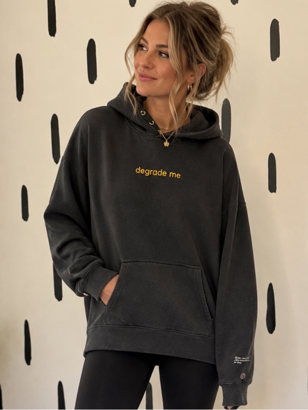 Call her daddy black hoodie with yellow text